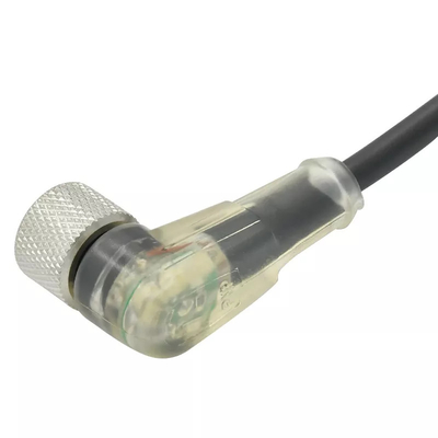 Cavo femminile trasparente impermeabile di codice LED di Pin A del connettore 4 di grado M12 di Rigoal 90