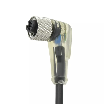 Cavo femminile trasparente impermeabile di codice LED di Pin A del connettore 4 di grado M12 di Rigoal 90