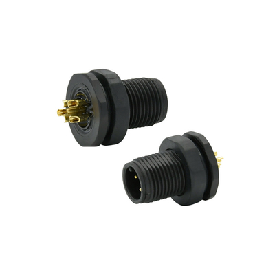La lega per saldatura circolare di M12 5 Pin Connector Panel Mounting Male ha infilato il connettore impermeabile M12