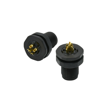 La lega per saldatura circolare di M12 5 Pin Connector Panel Mounting Male ha infilato il connettore impermeabile M12