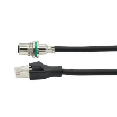 Connettore di cavo impermeabile schermato di Ethernet della rete M12 al connettore Rj45