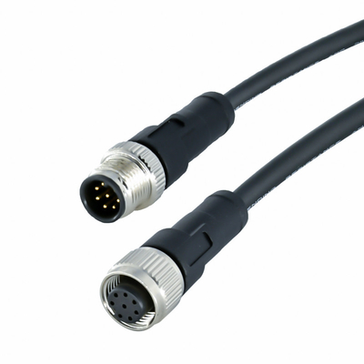 Connettori di cavo impermeabili di Overmolded M12 A codificati 5 8 Pin Core Male/femmine