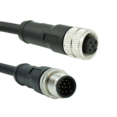 Gomito/dritto M12 4 pin connettore cavo impermeabile maschio/femmina