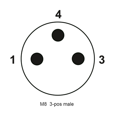 Intervallo di temperatura del connettore circolare maschio M16 da -20°C a 85°C 4 contatti