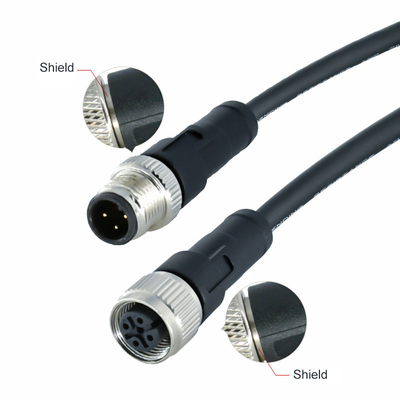 Connettore impermeabile maschio/femmina M12 con corrente nominale 4A e 500 cicli di accoppiamento