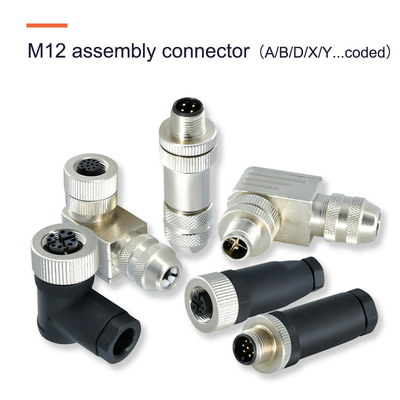 4A M12 connettore impermeabile a corrente nominale con inserto DIN e TPU/PA