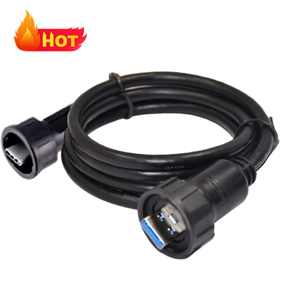 Femminile Micro USB Jack Cable USB impermeabile in nero