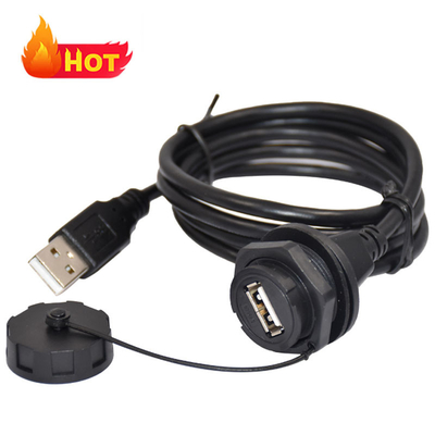 Femminile Micro USB Jack Cable USB impermeabile in nero
