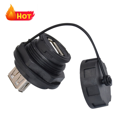 Femminile Micro USB Jack Cable USB impermeabile in nero