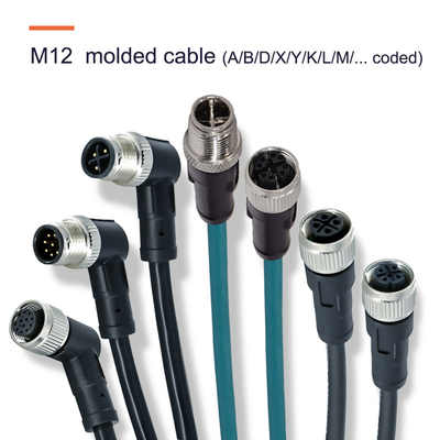Pa66 gf20% Materiale di inserimento IP67 connettori impermeabili M8 M12 per apparecchiature pesanti