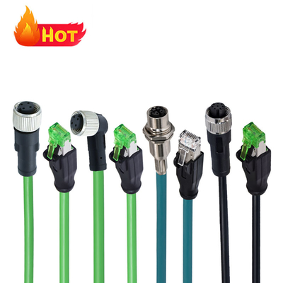 Connettore impermeabile M12 a RJ45 da 3 a 17 pin A B C D X Maschio Femmina