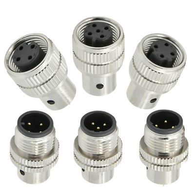 Connettore a spina schermato femmina M12, da 3 a 17 pin, IP67, standard DIN impermeabile