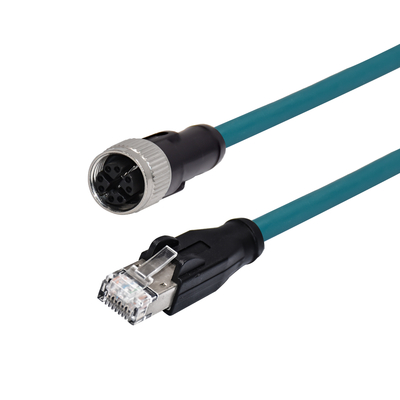 Cavo Ethernet RJ45 impermeabile M12 X Code 8 Pin Maschio Cat 6