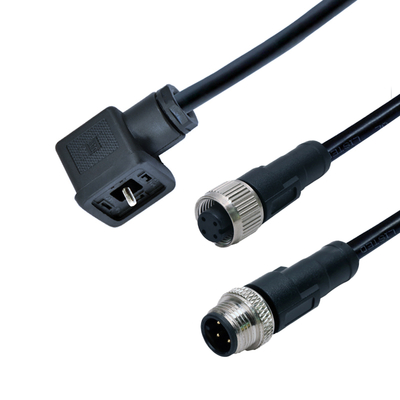 Connettore M12 per elettrovalvola, impermeabile IP67, tipo DIN 43650 A B C