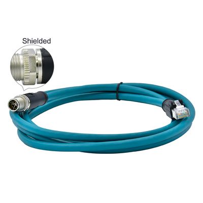 Adattatore M12 X Code a RJ45 Cat6 10Gbps Impermeabile IP67