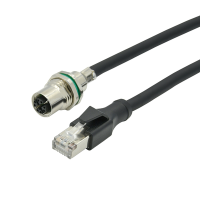 Adattatore M12 X Code a RJ45 Cat6 10Gbps Impermeabile IP67