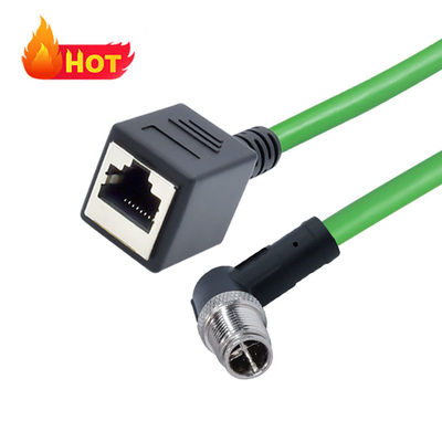 Connettore Ethernet M12 a RJ45 B D X Code IP67 per uso industriale