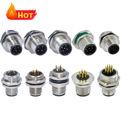M12 Waterproof Connector Male Female 3-17 Pin IP67 IP68 DIN