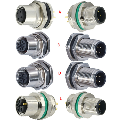 M12 IP67 IP68 connettore impermeabile maschio femmina 3-17 pin Automotive