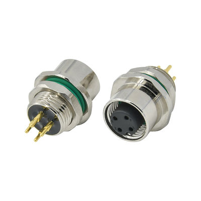Waterproof M12 Panel Mount Connector IP67 A B D Code 3-17 Pin