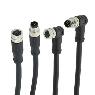 M8 Waterproof Circular Connector with -25℃~85℃ Temperature Range Straight/Right Angle Orientation and PVC/PUR Outer Sheath