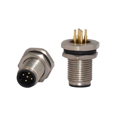 M12 Waterproof Connector with Temperature Range -25°C to +85°C Rated Voltage DC60V AC50V and Mating Cycle >100 Times