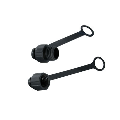 M8 Copertura contro la polvere del connettore con catena per maschio, copertura per femmina, copertura di plastica nera