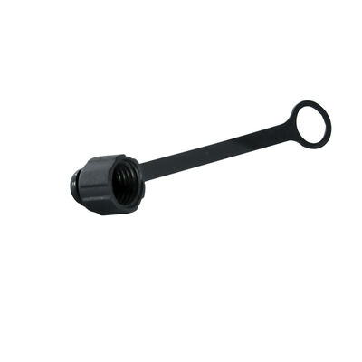 M8 Copertura contro la polvere del connettore con catena per maschio, copertura per femmina, copertura di plastica nera