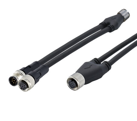 Connettore sensore circolare maschio M8 a 4 pin, tipo Y stampato, cavo PUR 26AWG x 4C, conforme a IP67 per segnali automobilistici