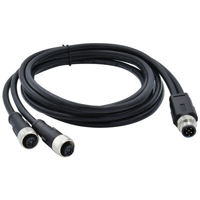Connettore sensore circolare maschio M8 a 4 pin, tipo Y stampato, cavo PUR 26AWG x 4C, conforme a IP67 per segnali automobilistici