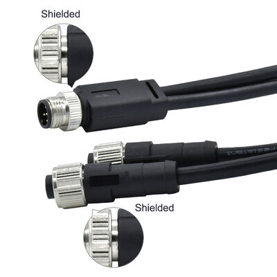 Connettore sensore circolare maschio M8 a 4 pin, tipo Y stampato, cavo PUR 26AWG x 4C, conforme a IP67 per segnali automobilistici