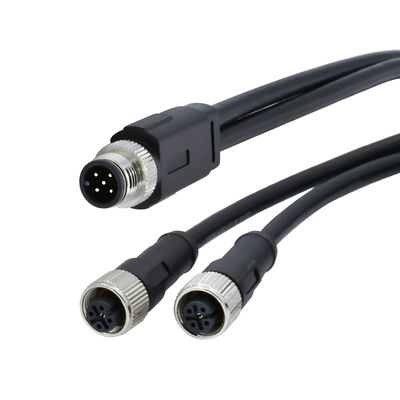 Connettore sensore circolare maschio M8 a 4 pin, tipo Y stampato, cavo PUR 26AWG x 4C, conforme a IP67 per segnali automobilistici
