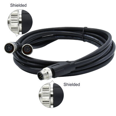 Connettore sensore circolare maschio M8 a 4 pin, tipo Y stampato, cavo PUR 26AWG x 4C, conforme a IP67 per segnali automobilistici