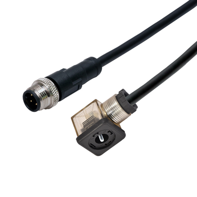 tipo spina del connettore A dell'elettrovalvola a solenoide di 250V 10A di 3+PE a M12 4 Pin Male Connector With Cable