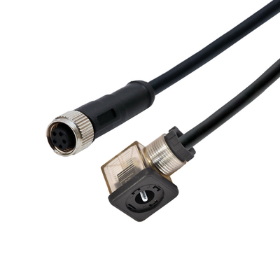 Il tipo 3+PE del connettore A dell'elettrovalvola a solenoide di Rigoal tappa M12 5 Pin Female Connector With LED