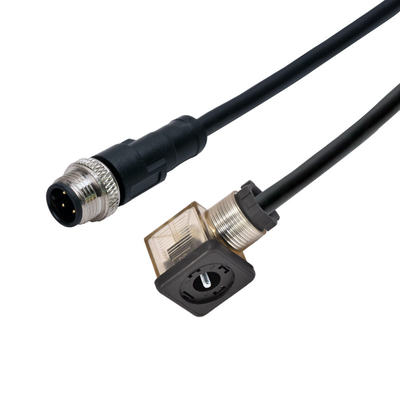 Il tipo 3+PE del connettore A dell'elettrovalvola a solenoide di Rigoal tappa M12 5 Pin Female Connector With LED