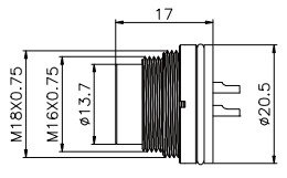 Connettore posteriore del supporto del bordo di M16 8pin, IP67 connettore impermeabile del PWB LED