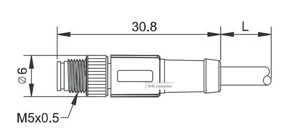 IP67 cavo automobilistico del sensore di Pin Male Shielded Molding Connector M5 del connettore 3