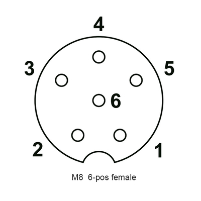 Recipiente femminile dell'incavo del sensore del connettore del supporto del pannello di grado 4pins della femmina 90 di M8 6pins