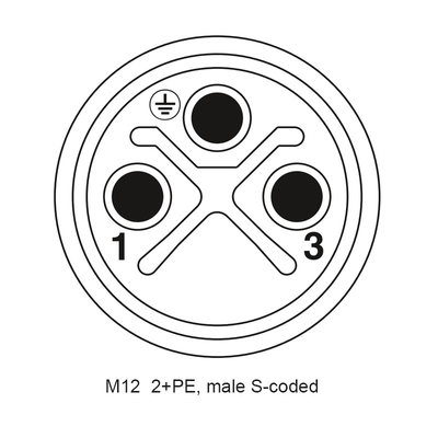 Connettore impermeabile maschio del supporto M12 del pannello di Scoket IP68 3pin della flangia con l'incavo di codice della treccia S
