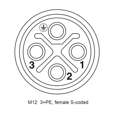 M12 S ha codificato la spina impermeabile di Front Panel Mount With Pigtail dei perni della femmina 4 del connettore