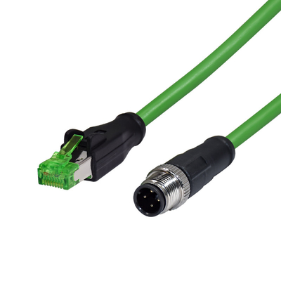 Cirtular D-codificato M12 impermeabile al cavo di toppa del cavo di Ethernet RJ45 RJ45 con il connettore M12