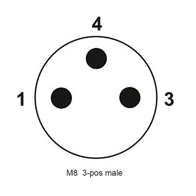 4 la destra impermeabile del connettore del maschio M8 di Palo ha inclinato montabile sul posto per i segnali di Automtive