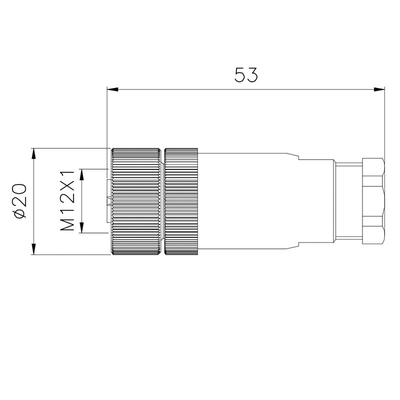 IP67 spina femminile diritta impermeabile M12 5 Pin Cable Connector