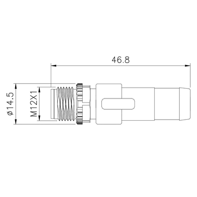 Il fermaglio maschio impermeabilizza 4 la resistenza terminale Pin Plug della spina Ip67 M12 del sensore di Pin M12