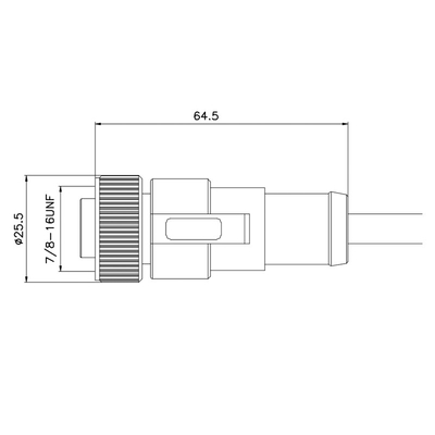 femmina di modellatura diritta a 7/8 pollici meccanica 5 Pin Connector dei connettori di cavo di 250V 5P