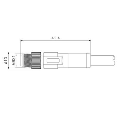 Assemblea attaccabile del giacimento di plastica M8 4 Pin Connector Hembra For Cable del connettore di cavo M8
