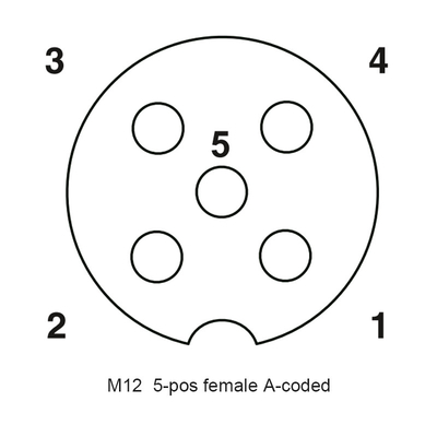 tipo diritto femminile spina di plastica del connettore impermeabile di 2P 3P 4P 5P M12 del passaggio