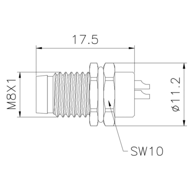 Tipo connettore impermeabile della lega per saldatura di M8 un Pin PA66 di codice 3 di B D