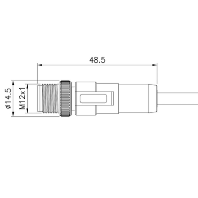 17 maschio impermeabile del connettore di Pin Sensor Cable M12 al maschio PA66